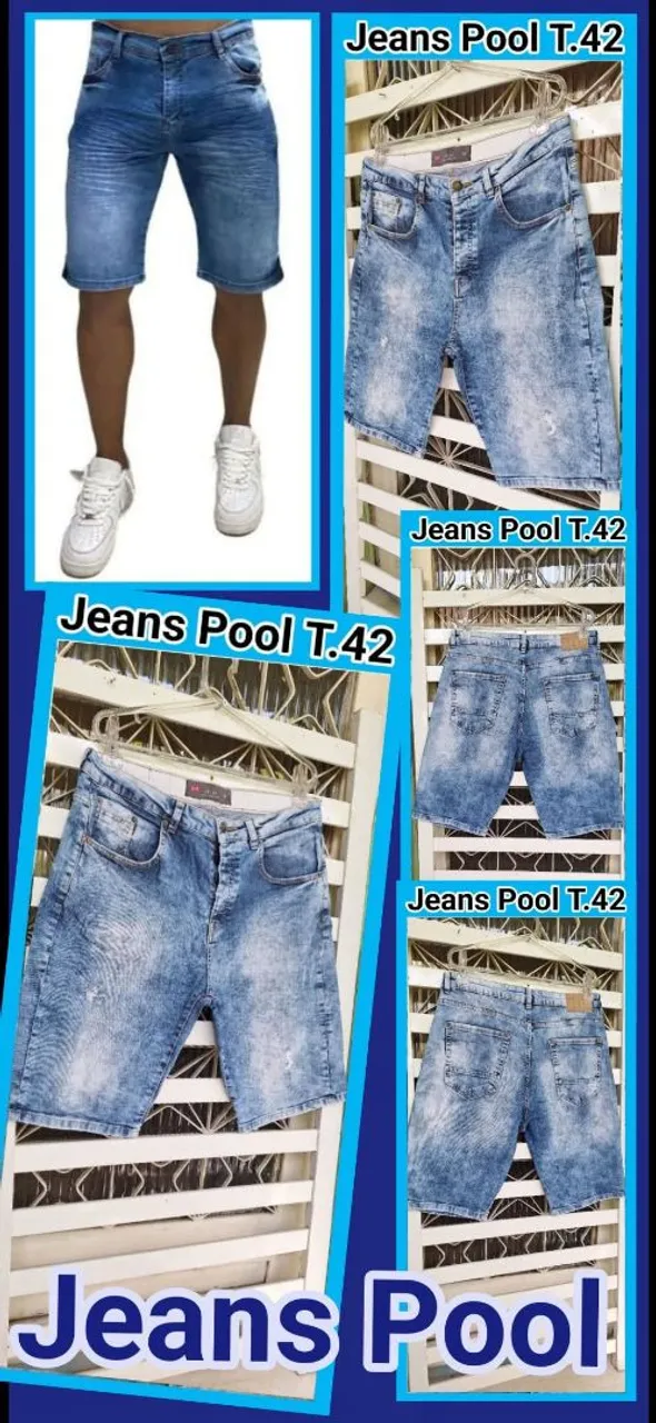 Estilosa Bermuda Jeans Slim Pool Tamanho 42 Com Stretch Novaaa Mtooo Lindaaa!!!