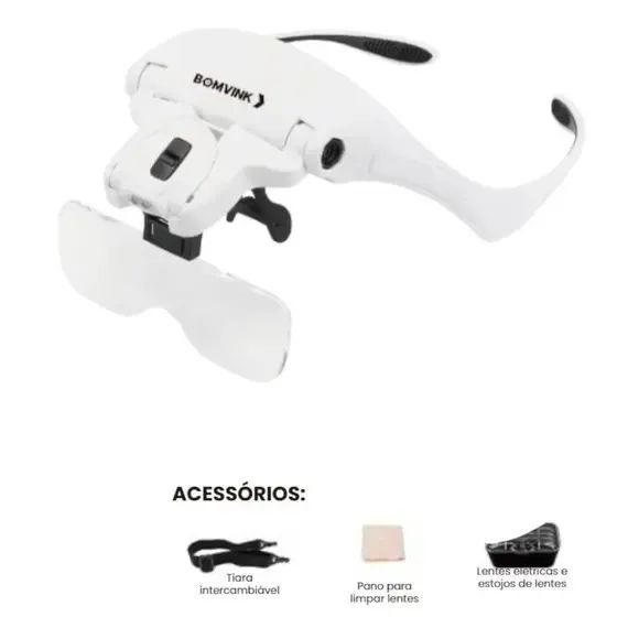 óculos com lupa de cabeça e luz led - bom-7461 - bomvink - Foto 4