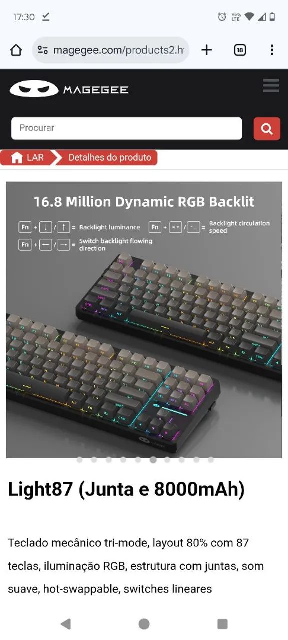 Teclado Mecânico MageGee Light87 - Premium - Foto 5