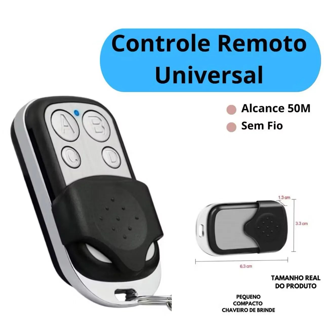 Controle copiador de portão eletrônico 433,92Mhz