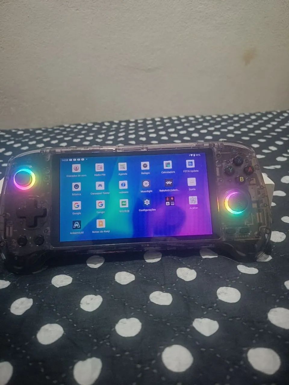 ANBERNIC RG557 クリアパープル Anbernic RG 557 roxo transparente _ Portátil Emulador Premium