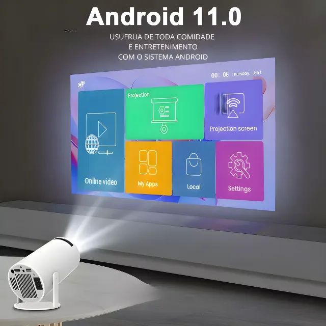 Projetor Interestelar Hy300 Mini Branco Netflix Wi-fi - Foto 3