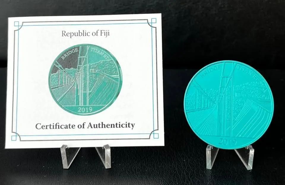 Moeda Half Dólar 2019 Titânio - Fiji ?  - Foto 3
