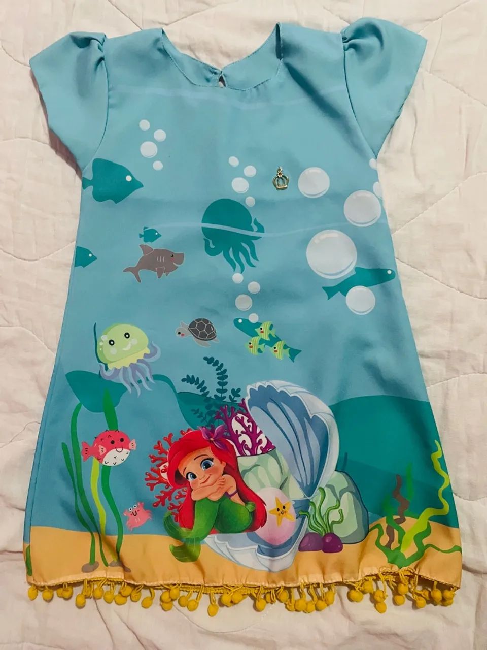 Vestido Infantil Ariel Pequena Sereia