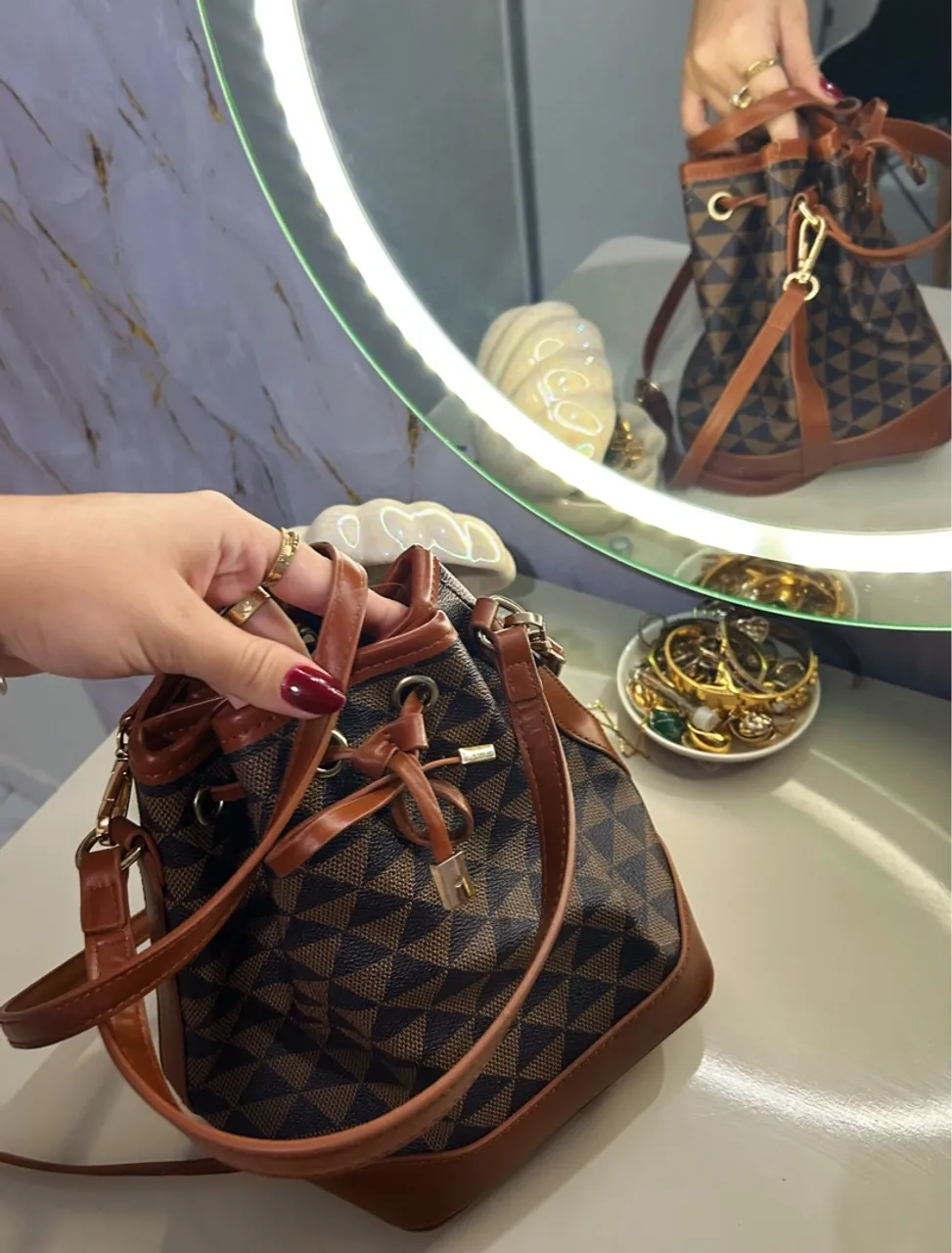 Bolsa Bucket Bag Marrom NOVA sem marcas de uso