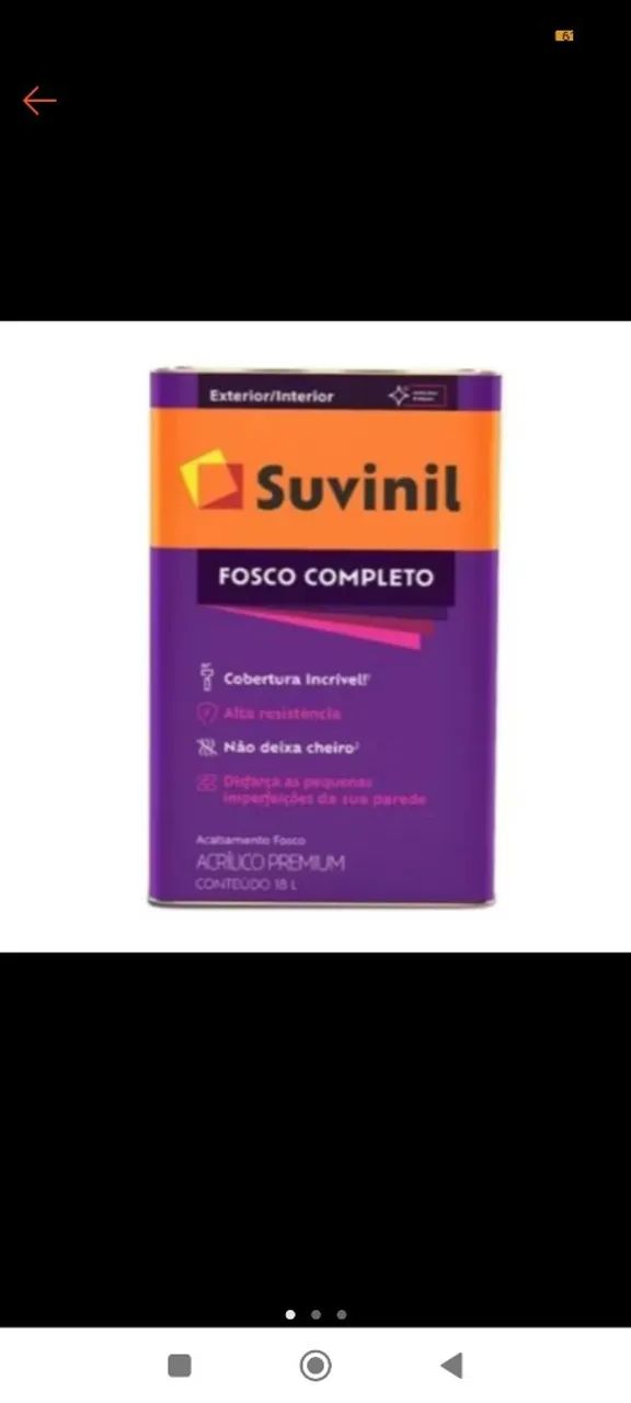 Tinta Suvinil Fosco Completo 18L - Acrílica Premium