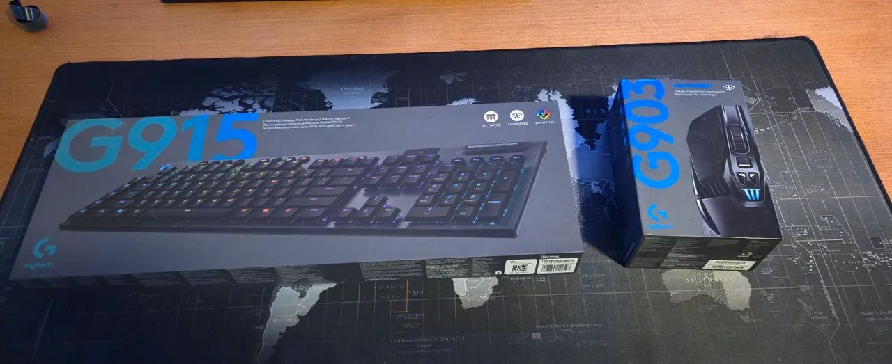 Kit Logitech Teclado G915 + Mouse G903 Lightspeed com caixa 