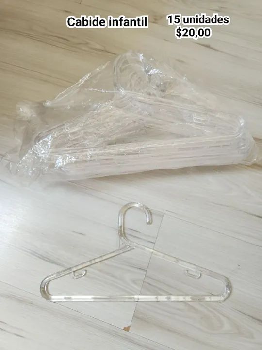 Cabides infantis transparentes - 15 unidades