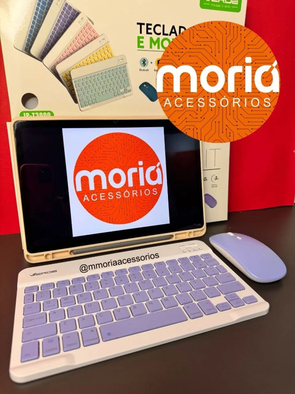 Kit Teclado e Mouse Bluetooth Sem Fio Tablet, Celular e IPad - Foto 5