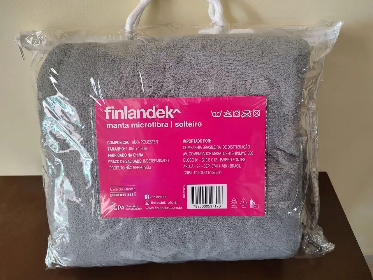 Manta Microfibra Solteiro Cinza Finlandek - Foto 4