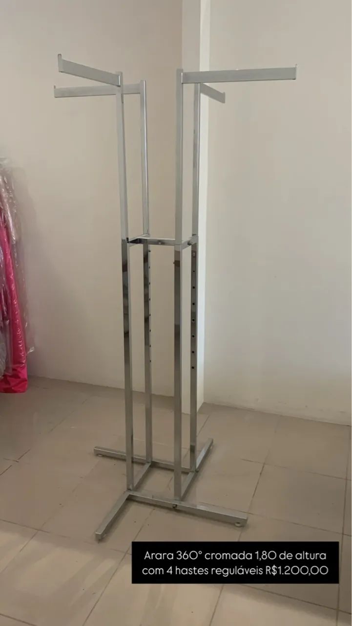 Arara para Roupas 360° Cromada 4 braçoso - Foto 2