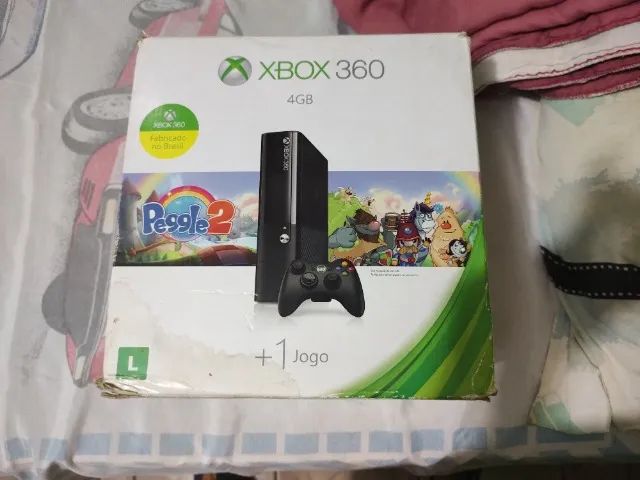 caixa xbox 360 4gb peggle 2