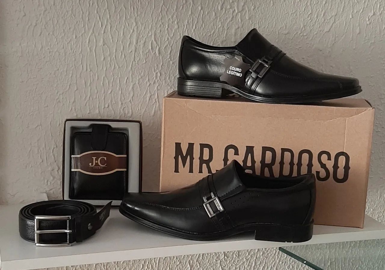 Kit social couro legítimo 