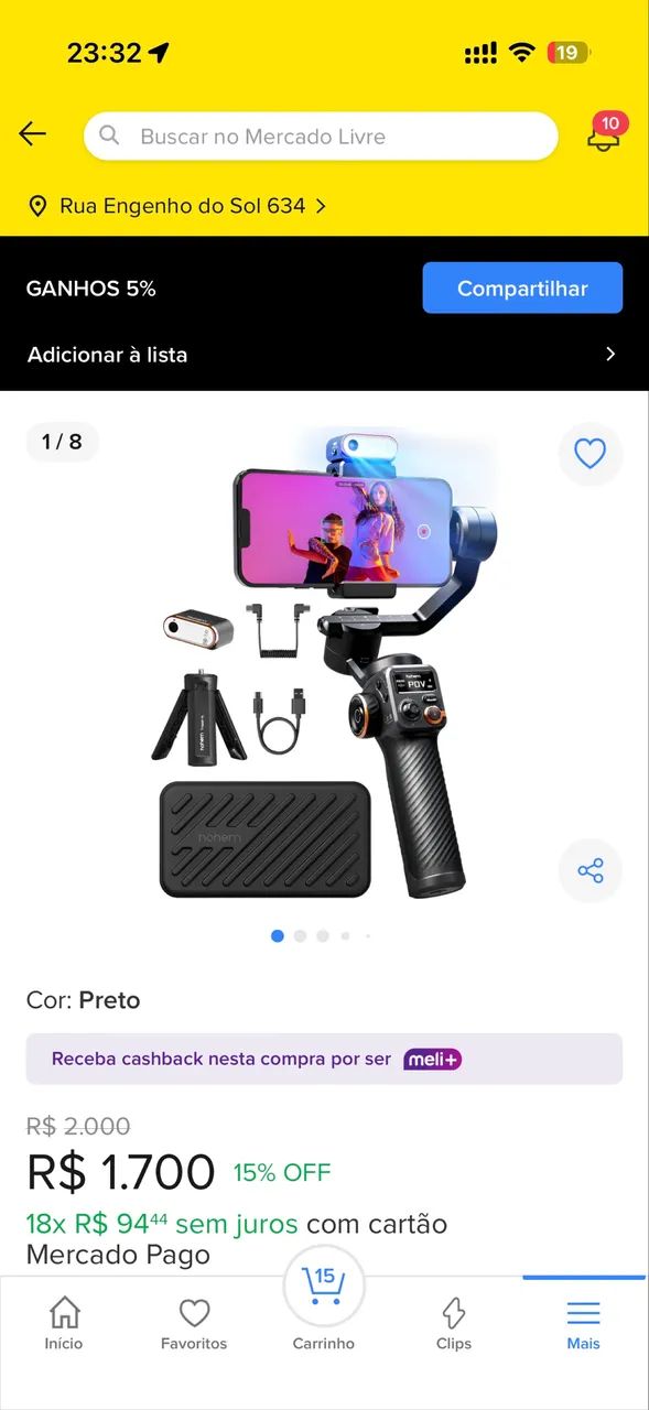  Estabilizador Gimbal Hohem Isteady M6 Kit 3eixos Modelo com luz de preenchimento - Foto 4