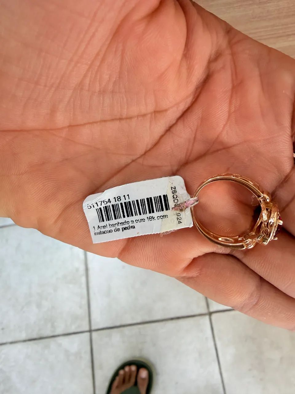 Anel da romannel banha a ouro 18k com pedra  - Foto 3