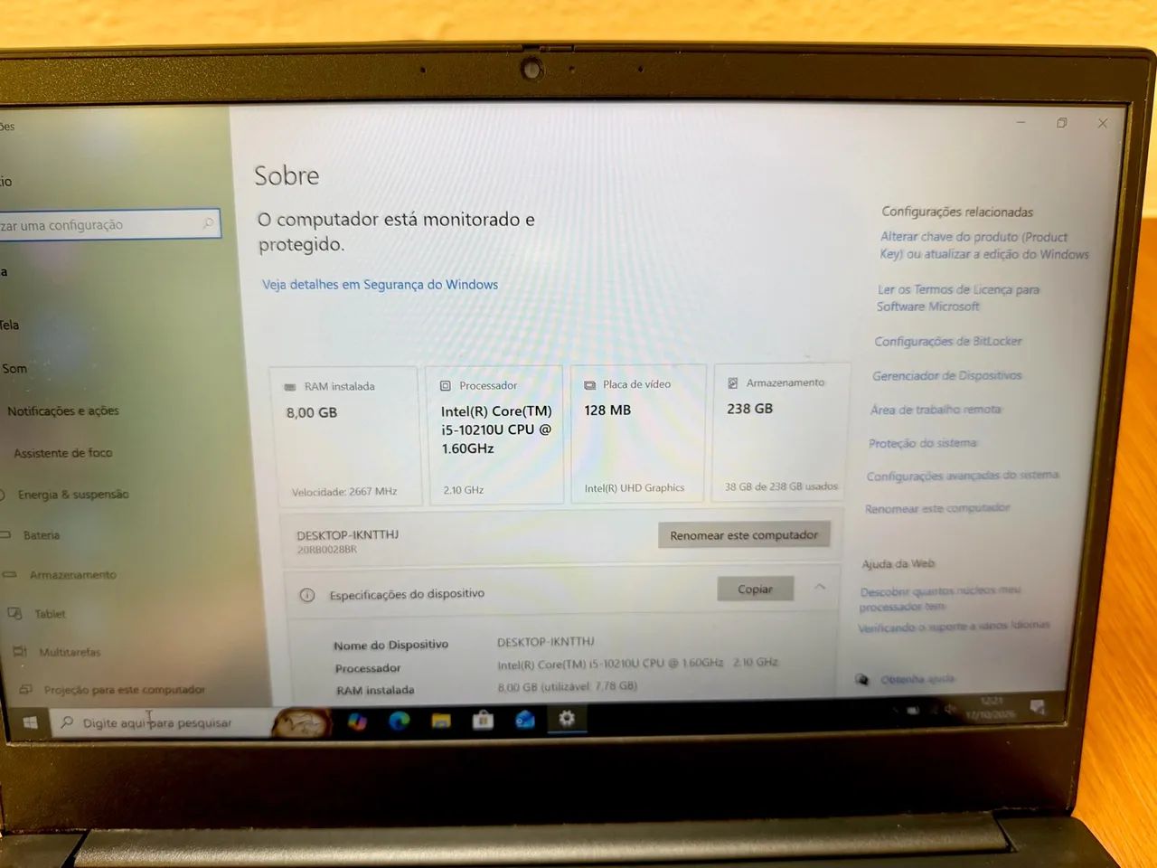 Notebook Lenovo Thinkpad i5 de 10 Geração  - Foto 4