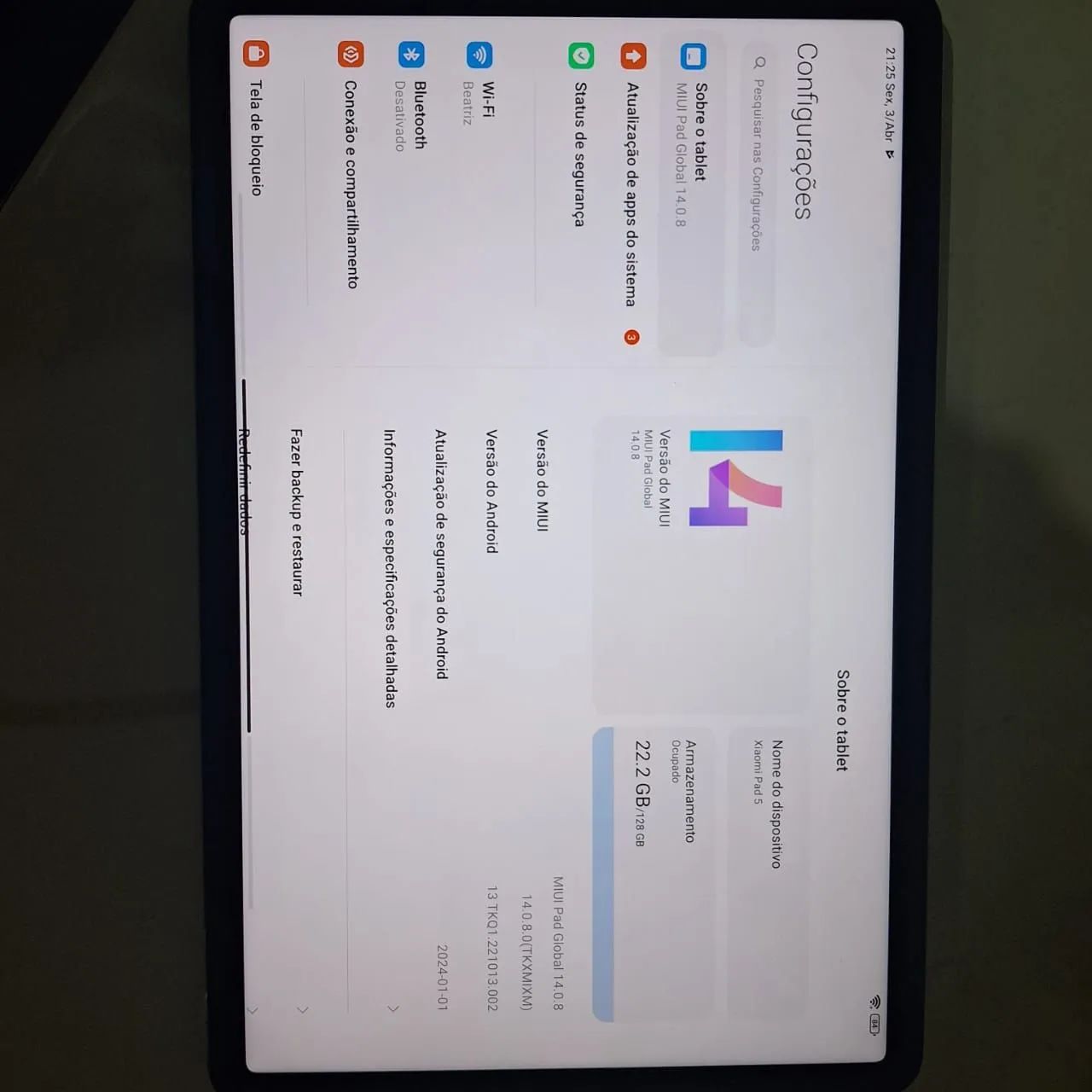 Xiaomi pad 5 - branco - usado  - Foto 2