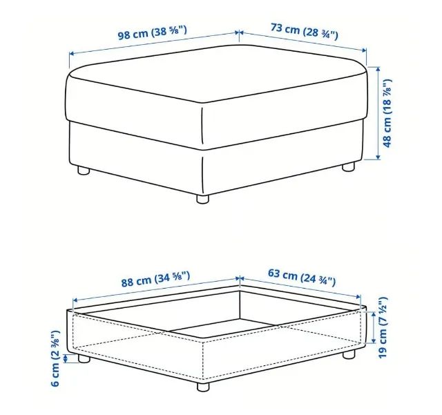 Puff otomano com baú - Foto 4