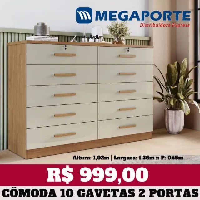 Cômoda 10 Gavetas com Chave (Novo) Entrega Grátis!  - Foto 2