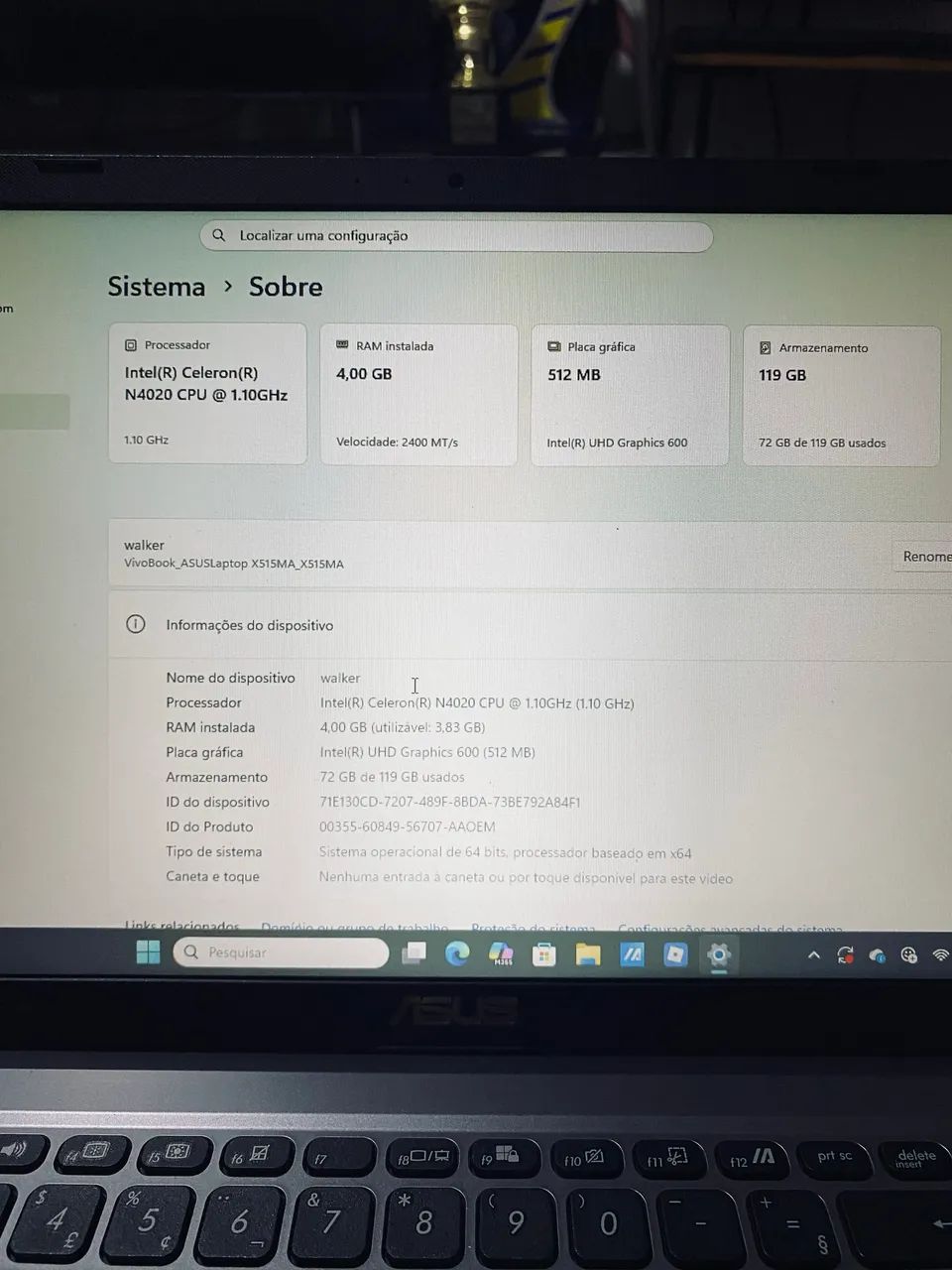 Vendo notebook asus super novo