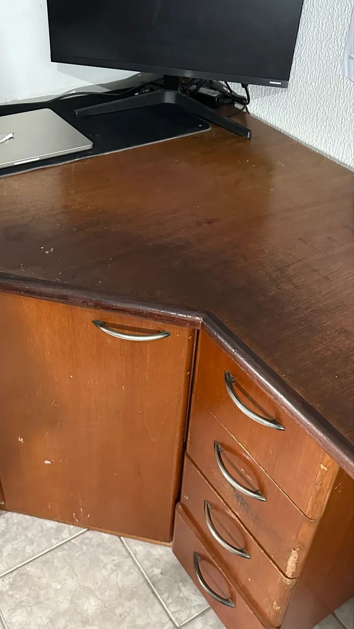 Escrivaninha de canto + 2 prateleiras suspensas - Foto 3