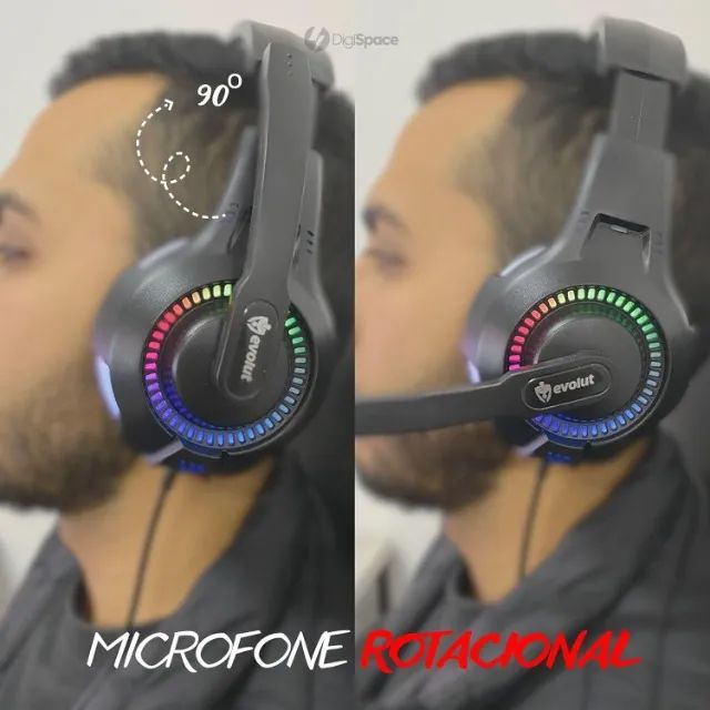 Fone De Ouvido Headset Gamer Luz Led RGB RIVAL EG307 - Foto 5