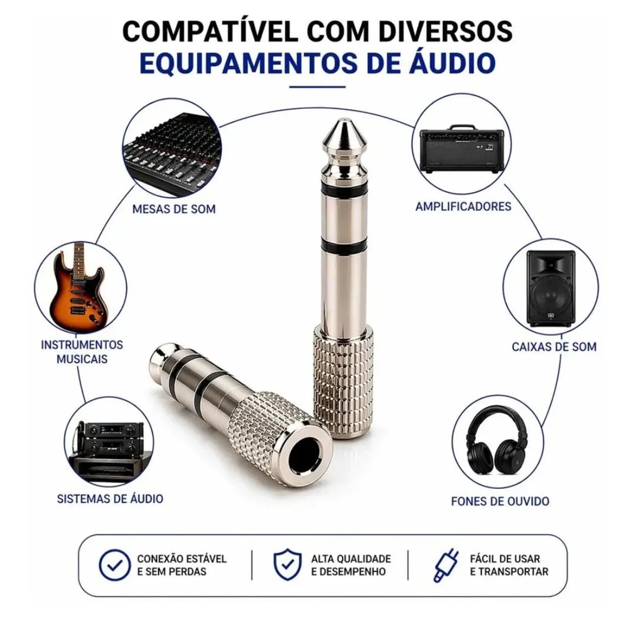 Adaptador plugue P2 P10 - Foto 2