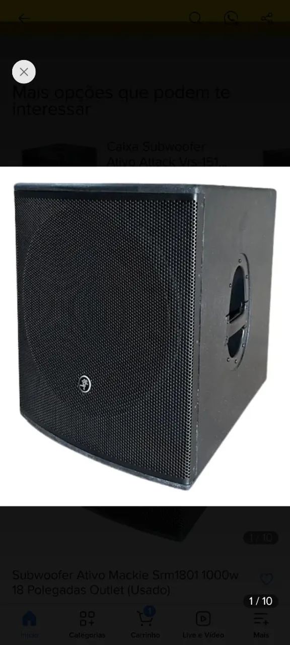 Subwoofer Ativo Mackie Srm1801 1000w 18 Polegadas