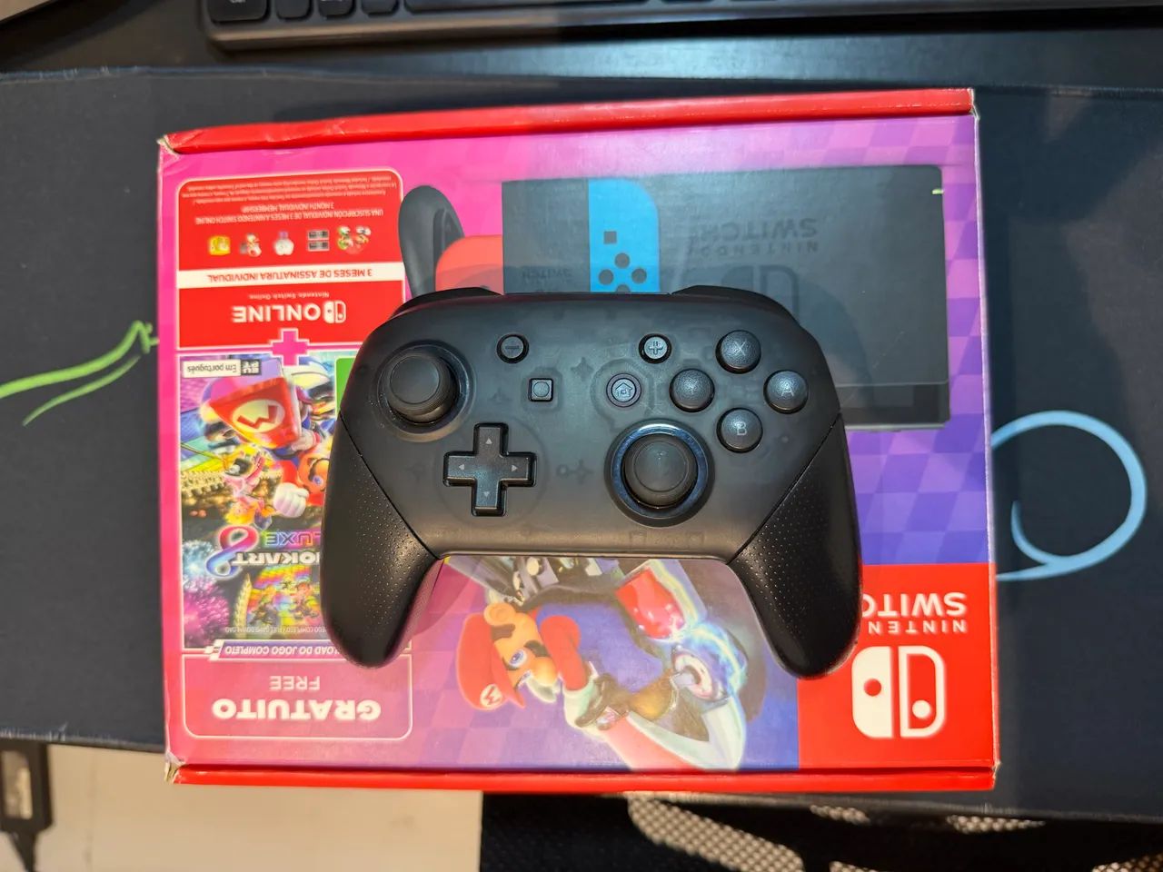 NINTENDO SWITCH COMPLETO+2JOY-CON+CONTROLE+256+JOGOS - Consoles de