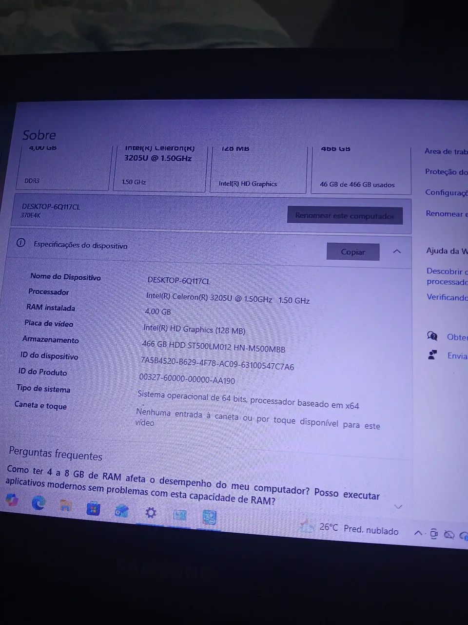 Notebook Samsung Intel Celeron 500GB - Foto 4
