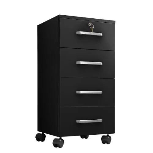 Black 4-Drawer Filing Cabinet