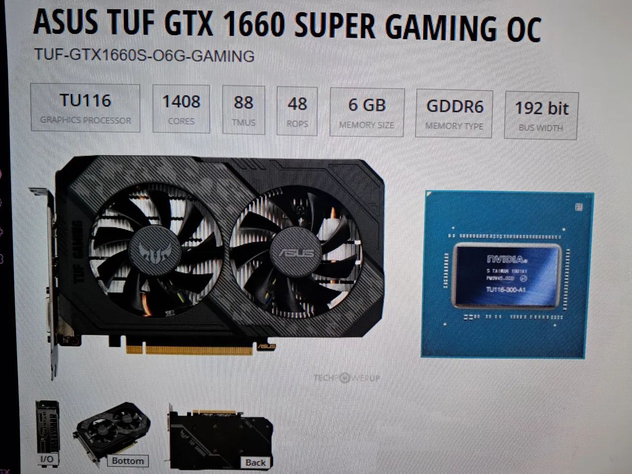 Placa de vídeo GTX 1660 super
