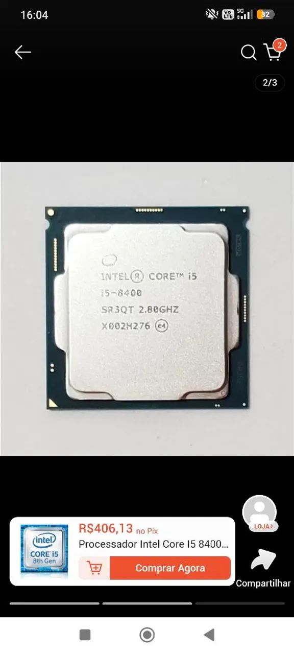 PROCESSADOR I5-8400 8° TURBO 4.0 - Foto 2