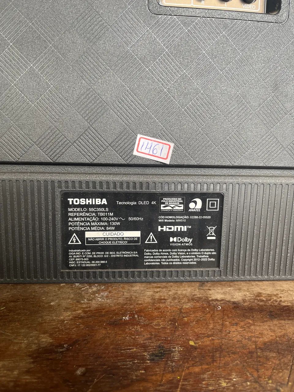 Carcaça TV TOSHIBA DLED 4K 65pol - Foto 2