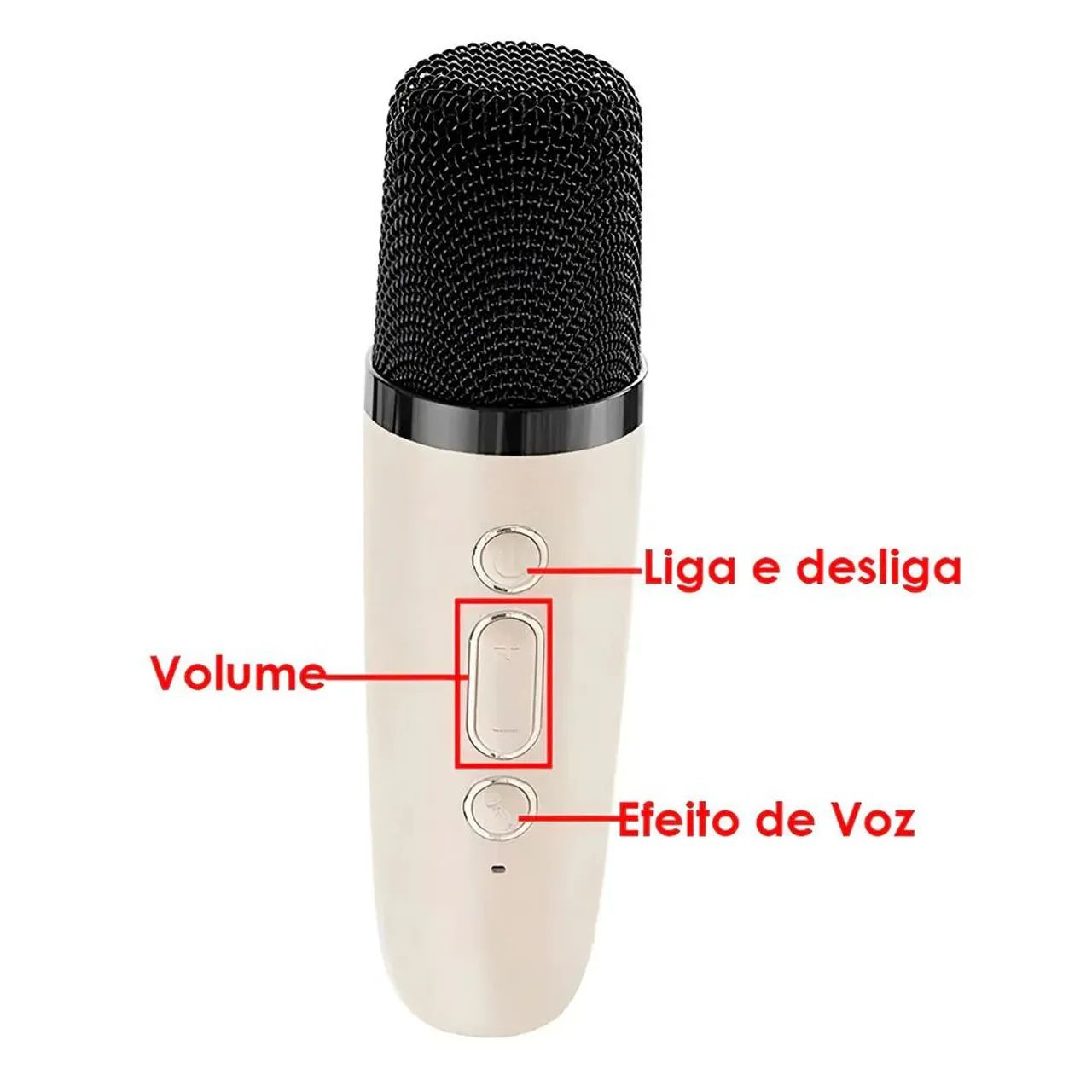 Mini Caixa de Som Microfone Bluetooth Portátil RGB - Foto 4