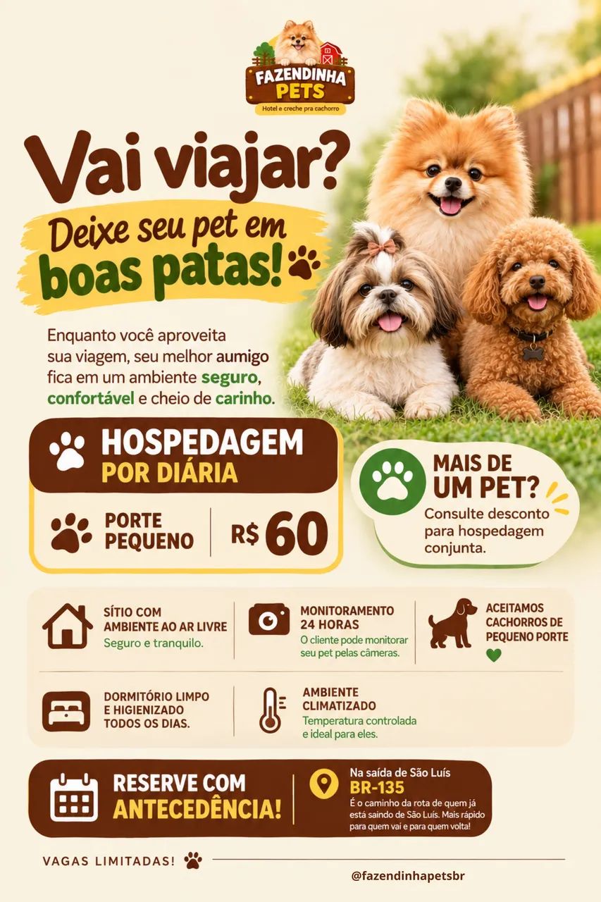 Hospedagem e creche para Pets - São Luís/BR-135 