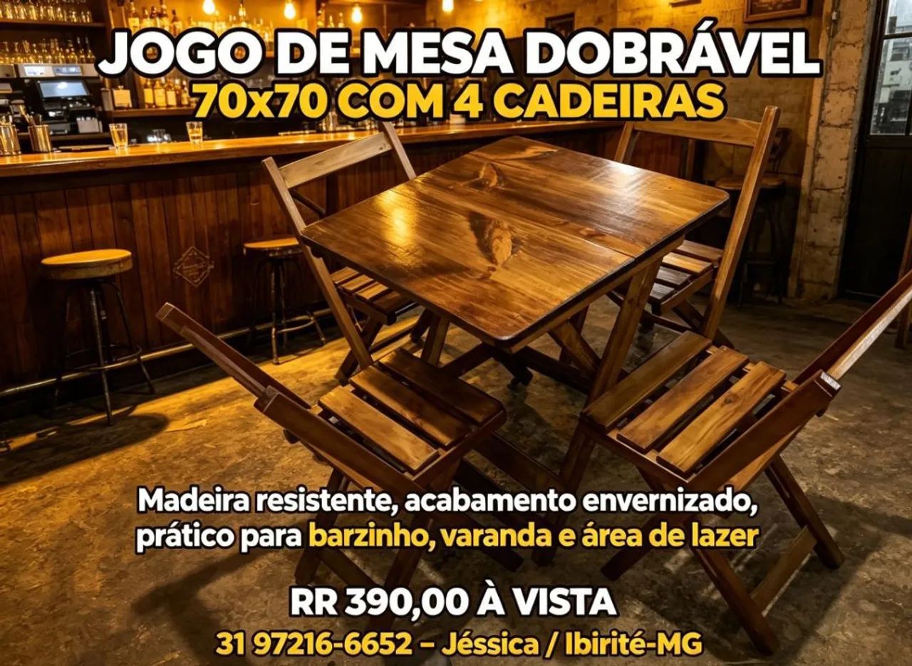 Jogo de mesa dobrável - Foto 2