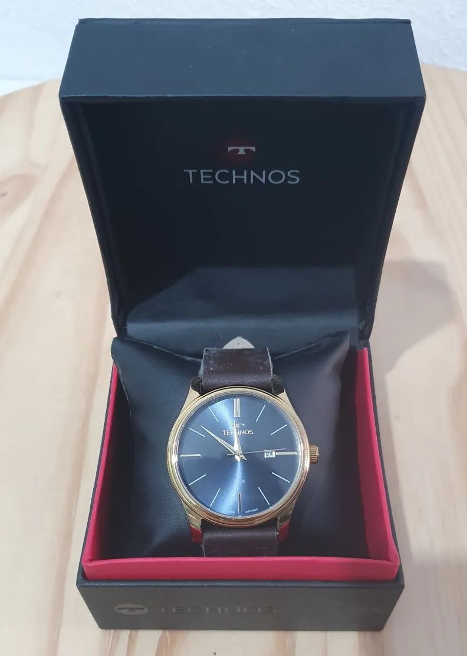 Relogio Technos original pulseira couro marrom modelo - 2115tvs/0a - Foto 2