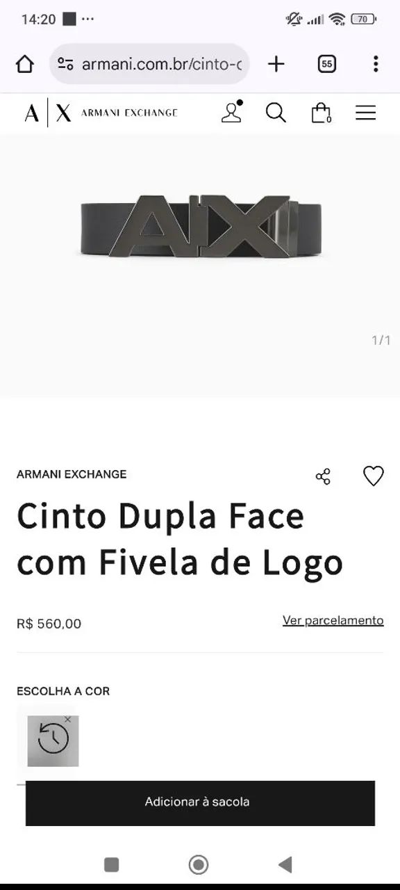 Cinto Armani Exchange Dupla Face Original EUA - Foto 5