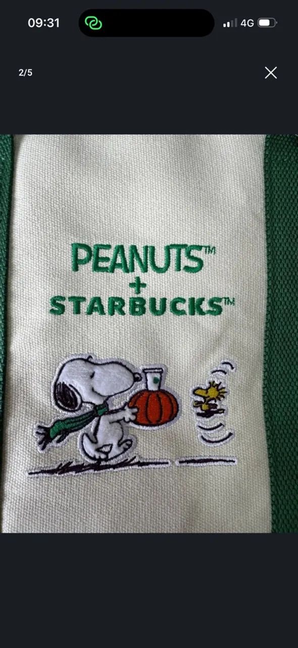 Bolsa peanuts Snoopy Starbucks  - Foto 2