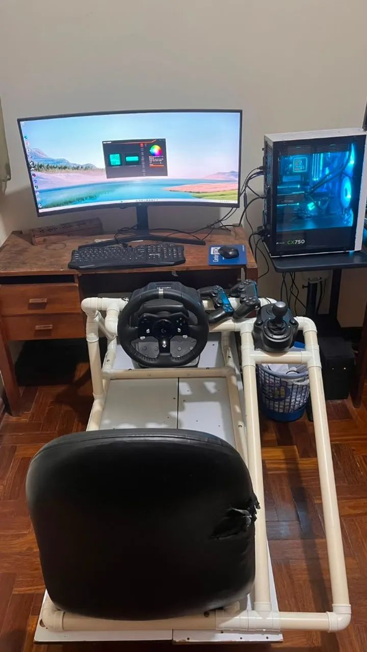 troco em xbox series-S Cockpit completo com volante pedal e câmbio - Foto 3