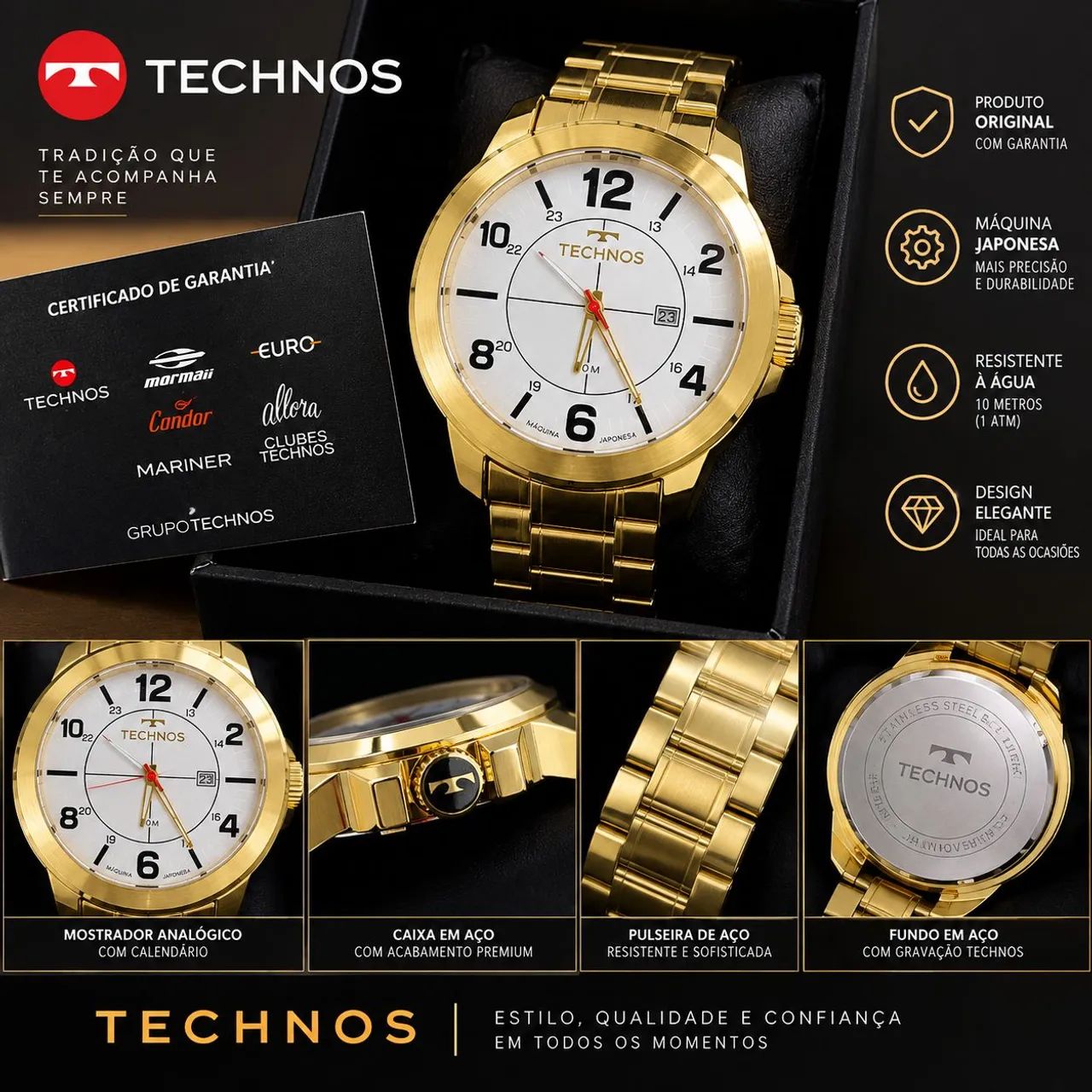 VENDO RELÓGIO TECHNOS DOURADO!