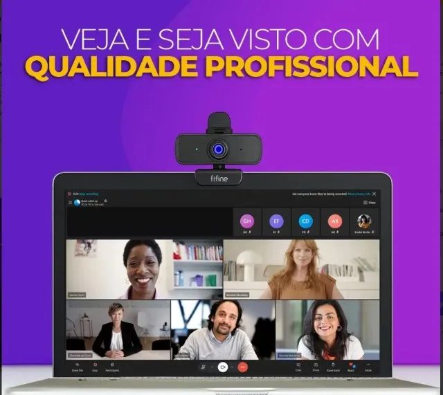 Webcam Full HD 144p 2K Com Microfone e Tripé Para Desktop e Laptop Ideal para Streaming - Foto 4