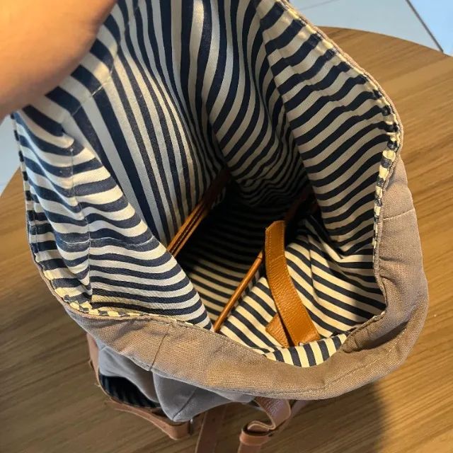 Mochila Beatnik&Sons - Lona + Couro Legítimo - Usada - Foto 4
