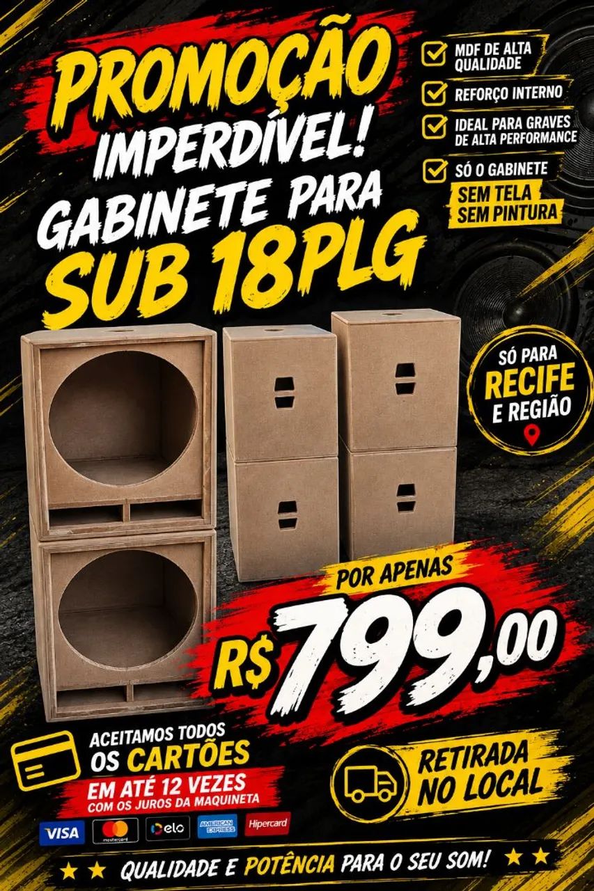 Gabinete sub 18plg 