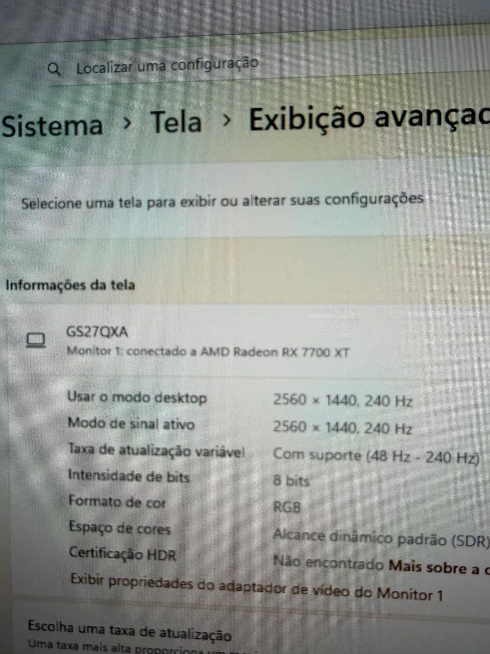 Monitor Gigabyte 240hz 1440p 27? - Foto 2