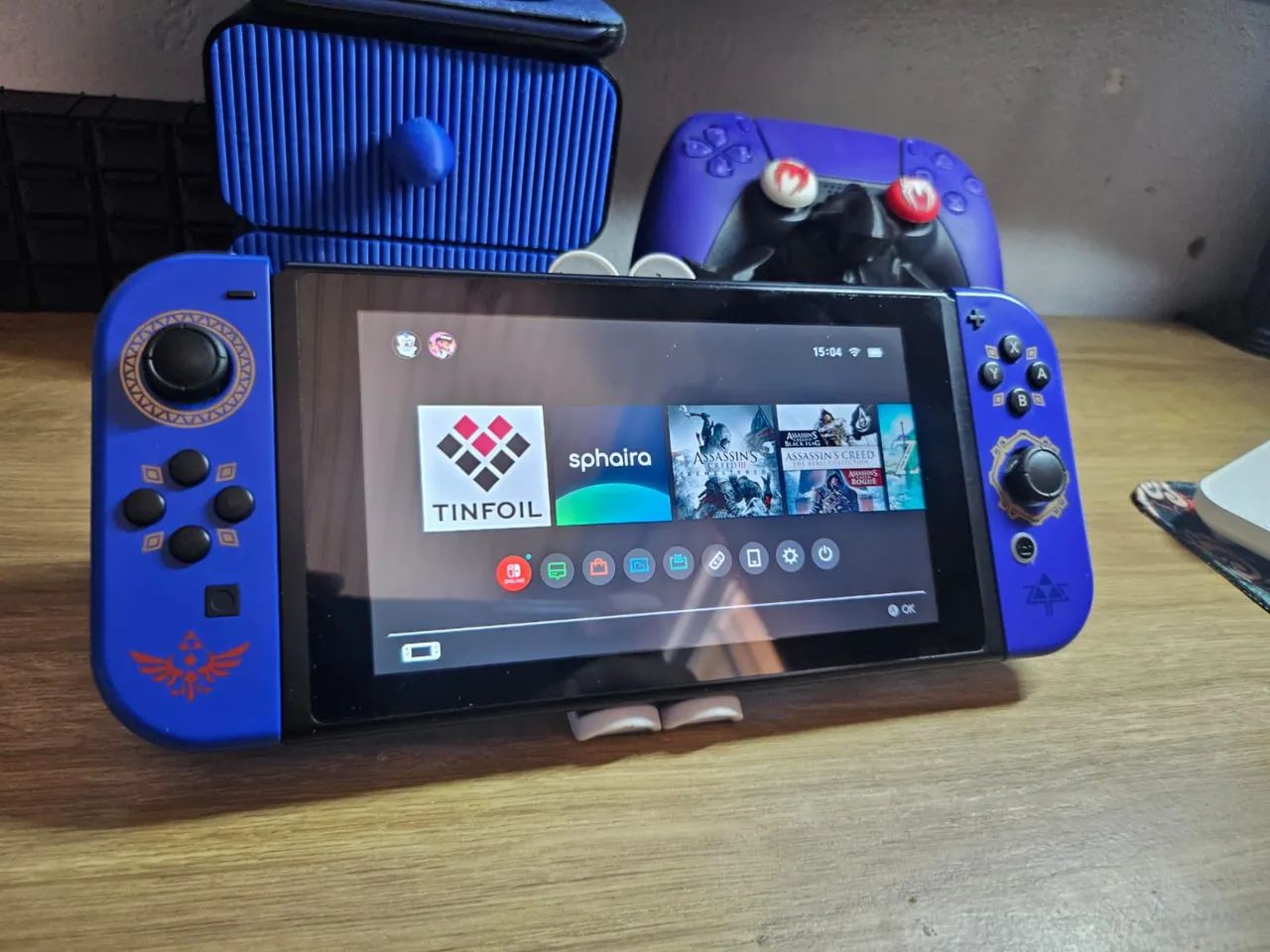 Nintendo Switch V1 desbloqueado + 128GB + Acessórios  - Foto 2