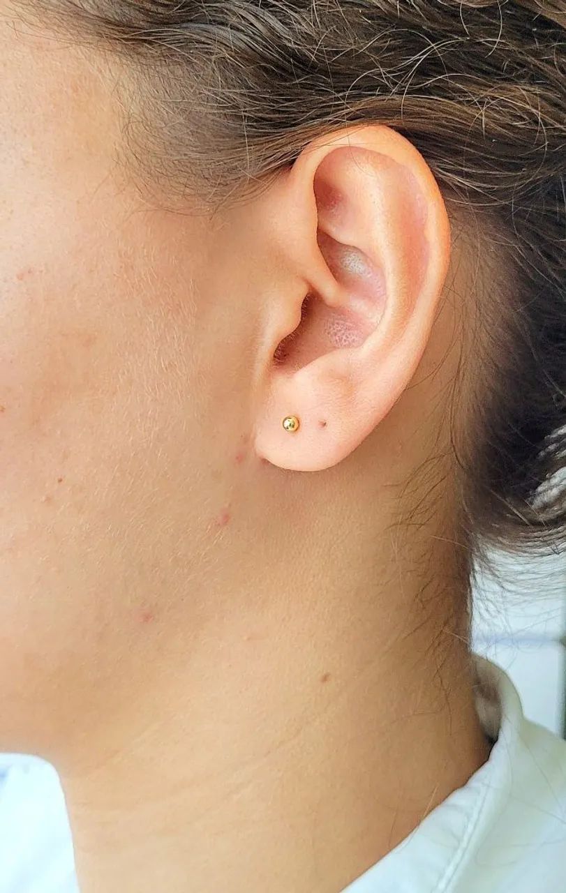 Brinco Bolinha Micro. Ouro 18k  - Foto 2