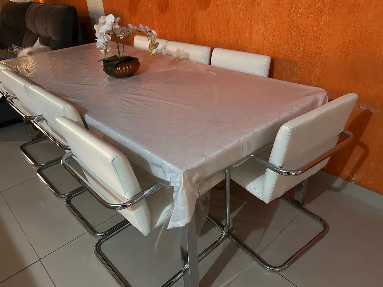 Mesa tampo de vidro 8 lugares  - Foto 3