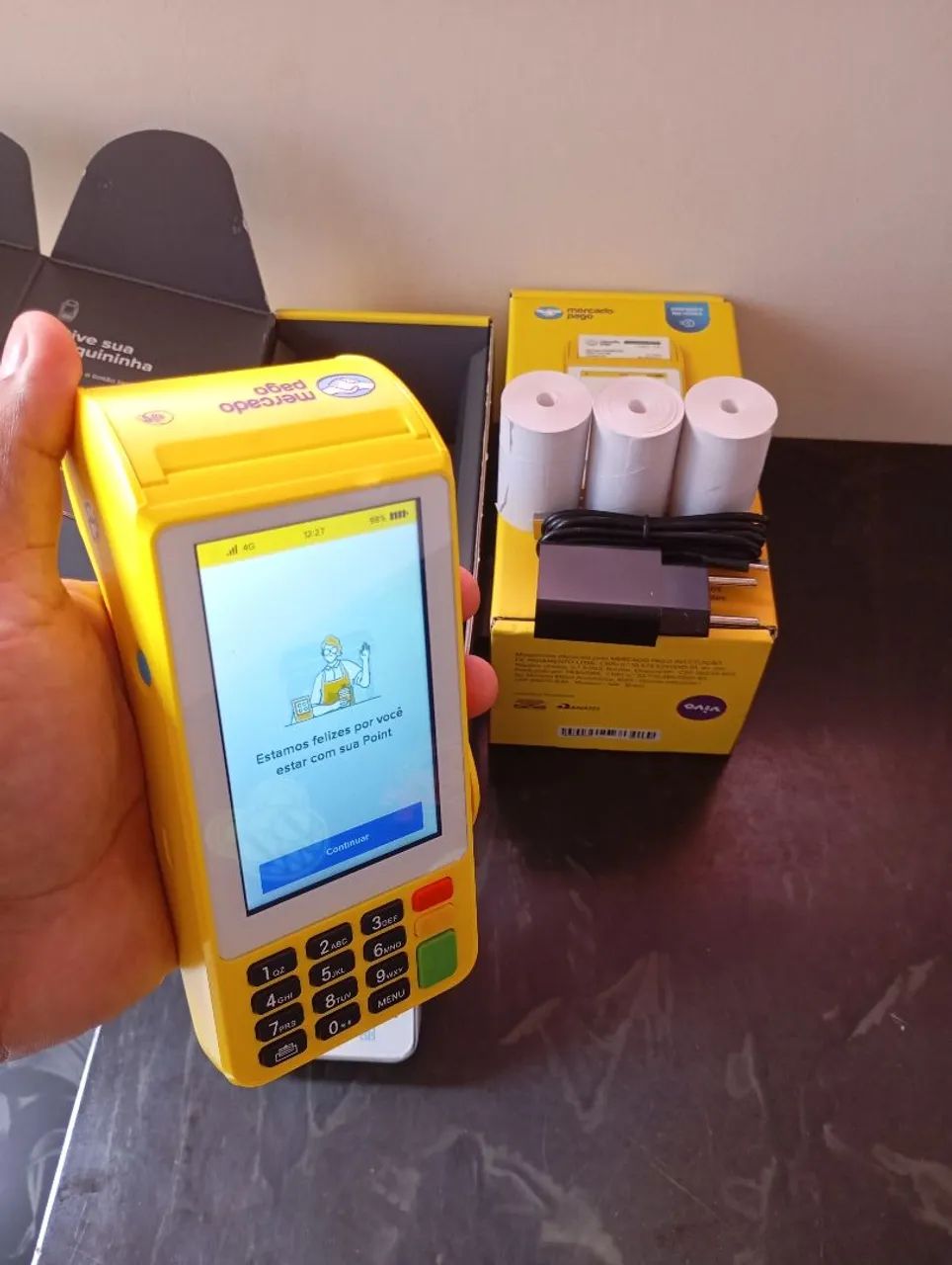 Maquininha de cartão Mercado Pago Point Pro 3 Nova - Foto 2